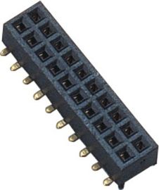 이중 2*10 Pin 여성 Pin 우두머리 연결관 1.27mm 180° SMT PA9T 검정