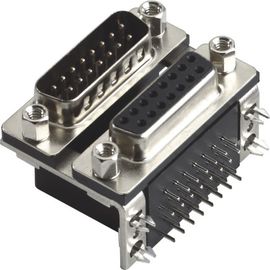 포크 정각 이중 줄 D 잠수함 연결관 PBT 검정 15 Pin wcon ROHS를 가진 D 타입 2 부속