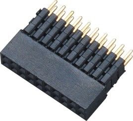 2.0mm 이중 줄 여성 우두머리 연결관 H 6.35 180°DIP는 주거 신호 전송을 추가합니다